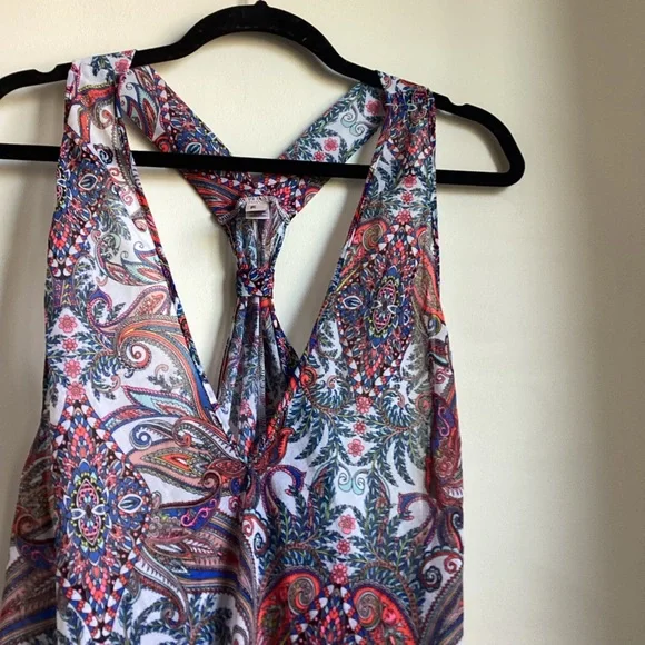 Luli Fama Rebeldia -T Back Romper Womens Size Large Paisley Mixed Print  Beach - Picture 4 of 16